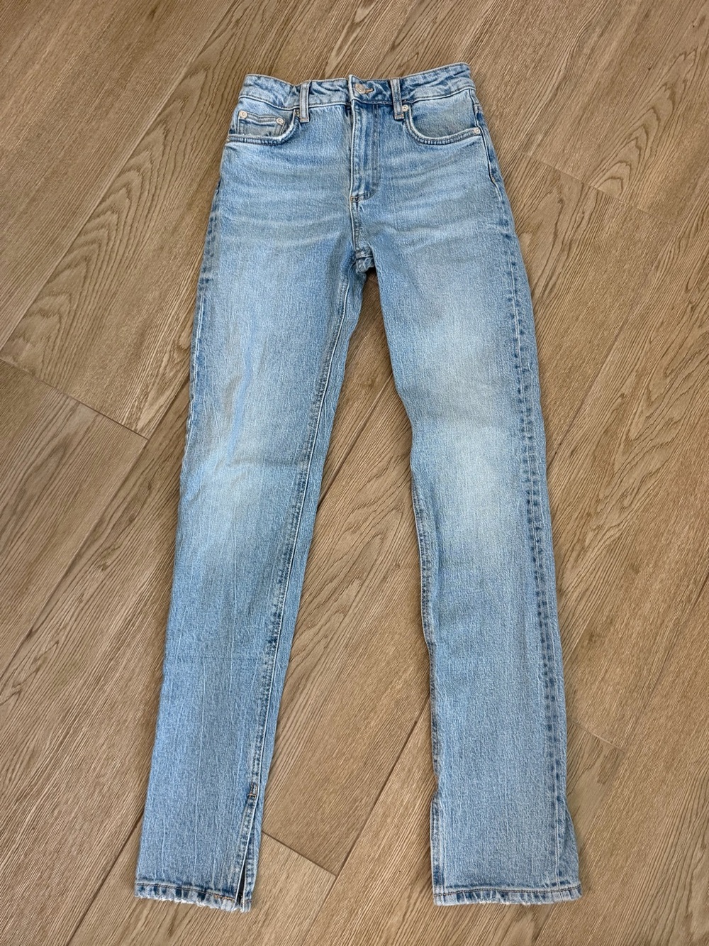 Zara Womens Light Wash Size 0 Skinny Jeans High Rise Button Fly 5-Pocket